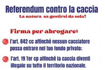 Raccolta firme per referendum contro la caccia